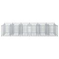 vidaXL Gabiónová vyvýšená posteľ 2 ks 300 x 100 x 60 cm Strieborná