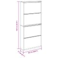 vidaXL Botník so zrkadlom 4-poschodový betónovo sivý 63x17x134 cm