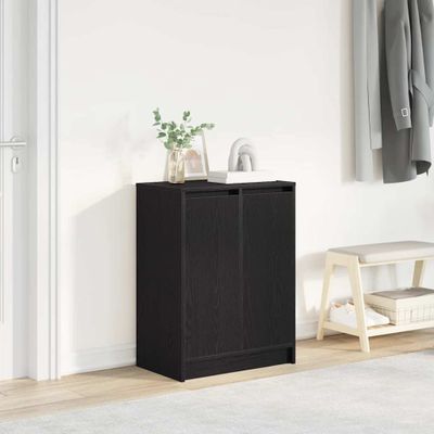 vidaXL Botník dub čierny 57x34x76 cm kompozitné drevo