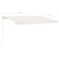 vidaXL Ručne zaťahovacia markíza s LED 400x300 cm krémová