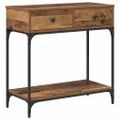 vidaXL Konzolový stôl Staré drevo 75 x 34,5 x 75 cm Kompozitné drevo