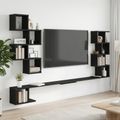 vidaXL Nástenná polica na TV Čierny dub 160 x 15 x 94 cm