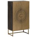 vidaXL Highboard Mosadzná 53,5 x 30 x 95 cm