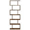vidaXL Rozdeľovacia knižnica 6-posch.dymový dub 70x24x193cm komp.drevo