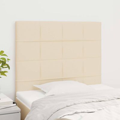vidaXL Čelo postele krémové 100x5x118/128 cm látkové