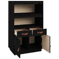 vidaXL Vysoká skrinka čierna 67x40x108,5 cm masívna borovica