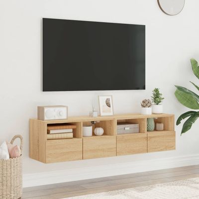 vidaXL TV nástenné skrinky 2 ks dub sonoma 60x30x30cm kompozitné drevo