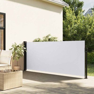 vidaXL Zaťahovacia bočná markíza, biela 117x300 cm