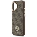 Guess 4G Strass Logo & Big Strap Metal Buttons MagSafe puzdro pre iPhone 17 hnedá
