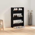 vidaXL Skriňa na topánky 60 x 18 x 90 cm Kompozitné drevo Čierny dub