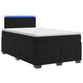 vidaXL Posteľ s boxspringom a matracom a LED Čierna 120 x 190 cm Zamat
