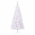 vidaXL Umelý vianočný stromček s 300 LED-i Biela 240 cm PVC a oceľ
