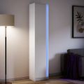 vidaXL Vysoká skrinka s LED biela 41,5x32,5x200 cm kompozitné drevo
