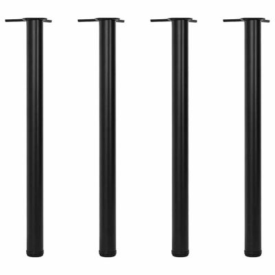 vidaXL Stolové nohy s nastaviteľnou výškou, čierne 870 mm 4 ks