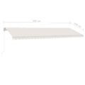 vidaXL Ručne zaťahovacia markíza s LED 500x350 cm krémová