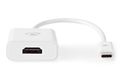 NEDIS redukčný kábel s adaptérom/ USB-C zástrčka – HDMI zásuvka/ biela/ blistr/ 20cm Redukcia, s adaptérom, zástrčka USB typ C, zásuvka HDMI, 20cm, blistr, biela