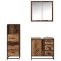 vidaXL Sada kúpeľňového nábytku 3 ks Staré drevo 35 x 37,5 x 100 cm