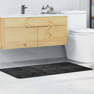 vidaXL Protišmyková kúpeľňová podložka Tmavo šedá 70 x 120 cm PP