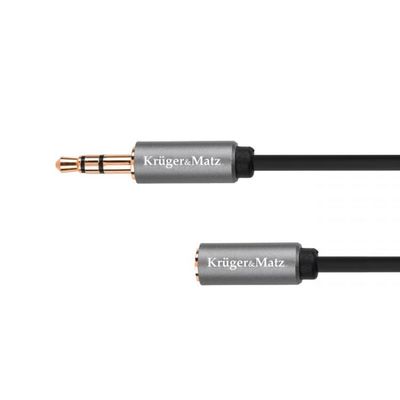 Kábel Jack 3,5 mm konektor / Jack 3,5 mm zdierka 1 m KRUGER & MATZ KM1229 Basic