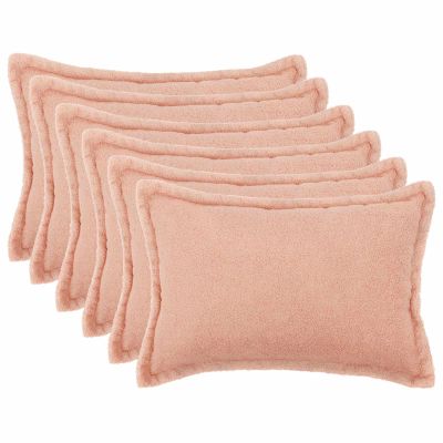 vidaXL Poťah na podložku 6 pcs HOUTEN Ružová 40 x 60 cm Bouclé