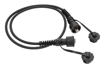 Priemyselný patch kábel Solarix CAT6 UTP 1 m čierny IP67 C6-IN-155BK-1MB