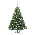 vidaXL Umelý vianočný stromček s 150 LED-i Zelená 120 cm PE a PVC
