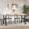 vidaXL Jedálenský stolík v tvare Y 180x90x75,5 cm borovica a oceľ