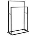 vidaXL Voľne stojaci vešiak na uteráky, čierny 48x24x78,5 cm, železo