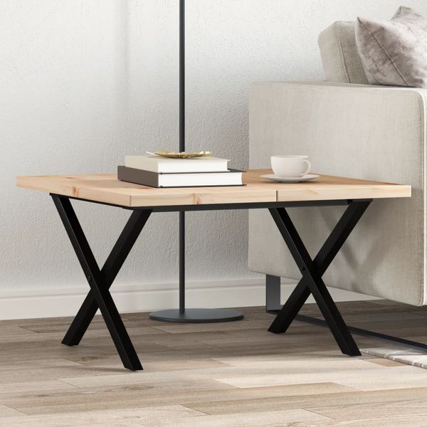 vidaXL Konferenčný stolík v tvare X 60x60x40,5 cm borovica a oceľ