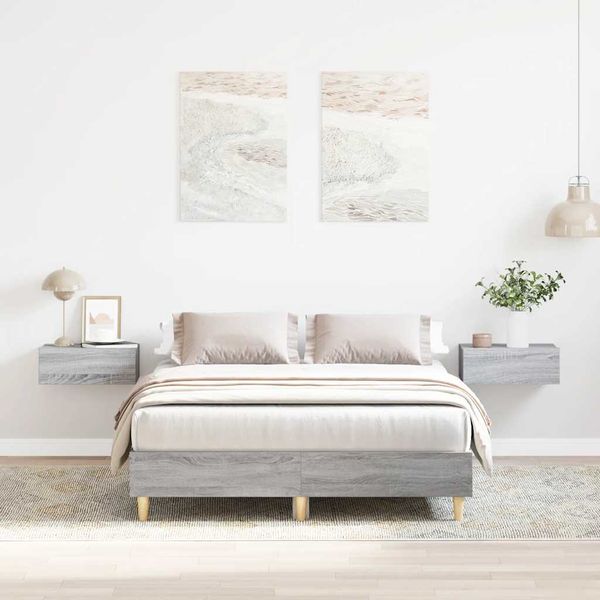vidaXL Posteľný rám bez matraca sivý sonoma 120x200 cm kompoz. drevo