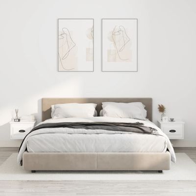 vidaXL Nástenné nočné stolíky 2 ks biele 41,5x36x28cm