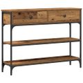 vidaXL Konzolový stôl Staré drevo 100 x 25 x 75 cm Kompozitné drevo