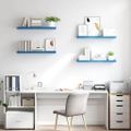 vidaXL Plávajúce nástenné police 4 ks modré 80x23,5x3,8 cm MDF