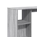 vidaXL Barový stôl s policami sivý sonoma 124x46x103,5cm kompoz. drevo