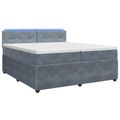 vidaXL Posteľ boxspring s matracom Tmavosivá 200 x 200 cm Zamat
