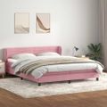 vidaXL Posteľný rám boxsping s matracmi ružová 200x220 cm zamat
