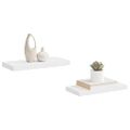 vidaXL Plávajúce nástenné police 2 ks, biele 50x23,5x3,8 cm, MDF