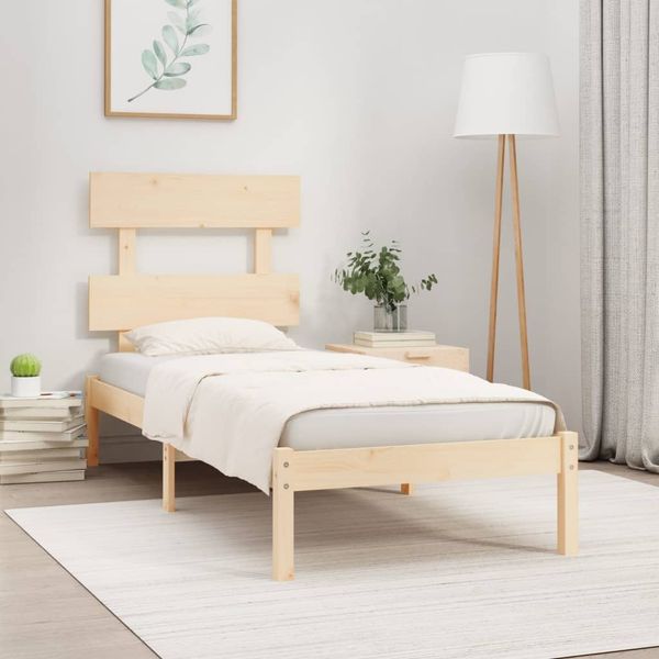vidaXL Posteľný rám, drevený masív 75x190 cm, malé jednolôžko