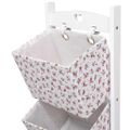 vidaXL Regál so 4 košíkmi kvetovaný 35x35x125 cm drevený
