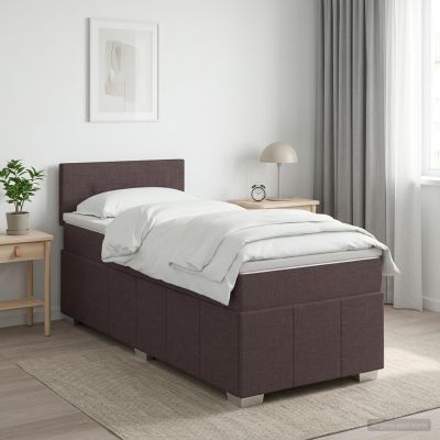 vidaXL Posteľ boxspring s matracom Tmavohnedá 100 x 200 cm Látka