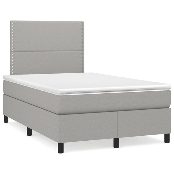 vidaXL Boxspring posteľ s matracom bledosivá 120x190 cm látka