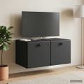 vidaXL Nástenná TV skrinka 59,5 x 41 x 30 cm Čierna Kompozitné drevo