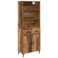 vidaXL Highboard Staré drevo 69,5 x 34 x 180 cm Kompozitné drevo