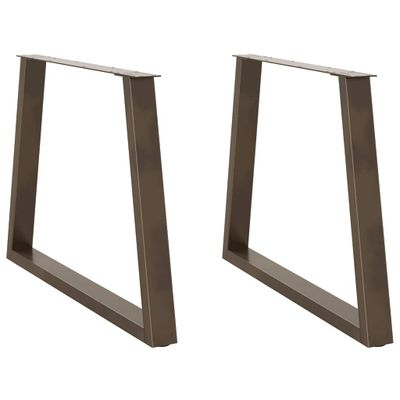 vidaXL Nohy k jedálenskému stolu v tvare V, 2 ks, prírodná oceľ, 100 x (72-73,3) cm, oceľ