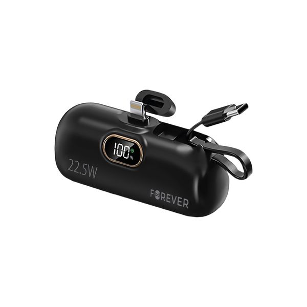 Forever mini power bank MTB-100 22,5W 5000 mAh Lightning čierna