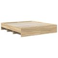 vidaXL Rám postele Sonoma dub 200 x 200 cm Kompozitné drevo