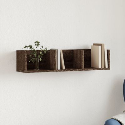 vidaXL Nástenná skrinka hnedý dub 75x18x16,5 cm kompozitné drevo