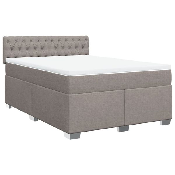 vidaXL Boxspring posteľ s matracom sivohnedý 140x190 cm látka