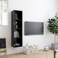 vidaXL Knižnica/TV skrinka, čierna 143x30x36 cm