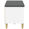 vidaXL Predsieňová lavica s vankúšom s úložiskom Biely 80 x 38 x 46 cm